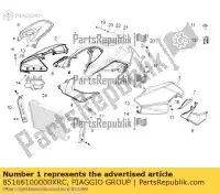 85166100000XRC, Piaggio Group, fuel tank cover aprilia shiver zd4rab00, zd4rad00 zd4rag00 750 2009 2010 2011 2012 2013 2014 2015 2016, New