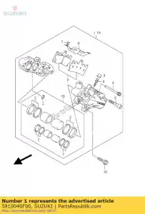 Suzuki 5910040F00 remklauw, fr - Onderkant