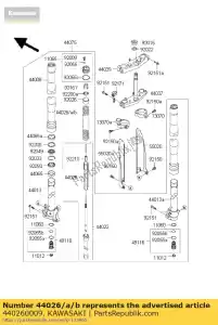 kawasaki 440260009 przedni widelec spr??ynowy, k = 0 kx125-m1 - Dół