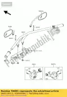 560010013, Kawasaki, specchio-assy, ??lh vn1600-b1h kawasaki vn 1600 2004 2005 2006 2007, Nuovo