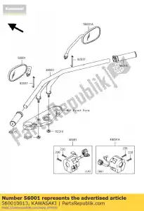 kawasaki 560010013 mirror-assy,lh vn1600-b1h - Bottom side