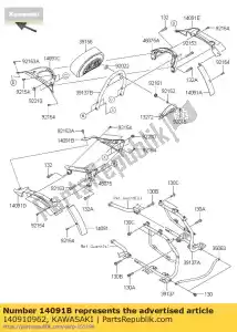 Kawasaki 140910962 cover,grip,inner,lh - Bottom side