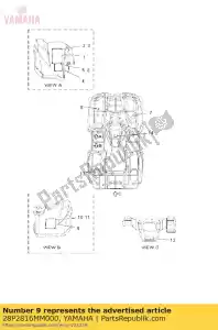 yamaha 28P2816MM000 etiqueta, llanta de advertencia y carga - Lado inferior