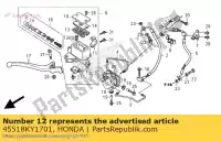 45518KY1701, Honda, separator comp. honda sh i  d cb hornet f nss forza a vt shadow c2 ad fes pantheon swing c xa fmx funmoto twofifty vtr sporty r ar c3 cbx cb250 vt125c vt125c2 fmx650 fes125 fes125a fes150 fes150a sh300 sh300a nss250s sh300ar sh300r vtr250 sh125 sh150 sh125r sh150r sh125s, Nieuw