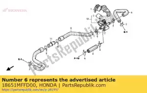 honda 18651MFFD00 tubo a, válvula de controle de injeção de ar - Lado inferior