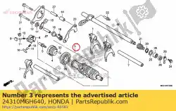 Aqui você pode pedir o drum assy., gearshift em Honda , com o número da peça 24310MGH640: