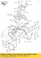 140920183, Kawasaki, cubierta, lado interior, lh kvf750gcf kawasaki  brute force kvf 750 2012 2013 2014 2015 2016 2017 2018 2019 2020 2021, Nuevo