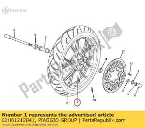 Piaggio Group 00H01212841 front wheel. black - Bottom side