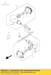 lamp, achter van Suzuki, met onderdeel nummer 3560433E30, bestel je hier online: