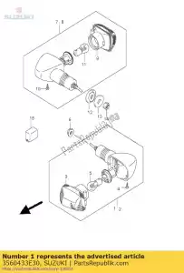 suzuki 3560433E30 lamp, achter - Onderkant