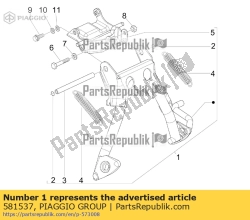 Aprilia 581537, Stojak centralny, komplet, OEM: Aprilia 581537