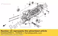 91006GFM971, Honda, bearing, radial ball, 6301 honda nhx nsc 110 502 2008 2009 2010 2011 2012 2013, New