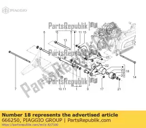 Piaggio Group 666250 silent block steunbeugel - Onderkant