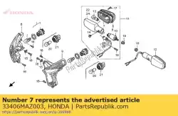 verpakking, lens van Honda, met onderdeel nummer 33406MAZ003, bestel je hier online: