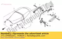 77110MBGD01, Honda, slot, stoel honda cb  a super four vfr fi cbf f sa vtr vfr800fi cb1300f cbf250 cb1300 cb1300a cb1300sa vtr250 cb1100a 1100 1300 800 250 , Nieuw