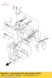 yamaha 14B2211000P0 brazo trasero comp. - Lado inferior