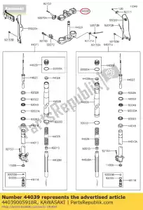 kawasaki 44039005918R suporte-garfo superior, f.s.bl klx25 - Lado inferior