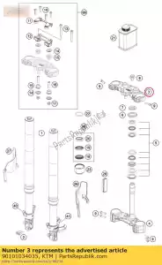 ktm 90101034035 bovenste drievoudige klem - Onderkant
