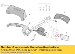 Aprilia AP8134902, Wspornik uchwytu tablicy rejestracyjnej, OEM: Aprilia AP8134902