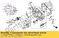 11300KYJ901, Honda, cubierta de montaje, r. caja del cigüeñal honda cbr 250 2011 2013, Nuevo