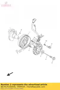 yamaha B67814100000 conjunto do estator - Lado inferior