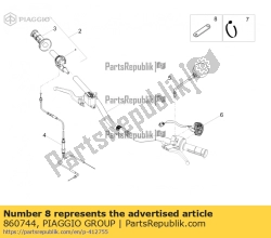 Aprilia 860744, Hose clamp, OEM: Aprilia 860744