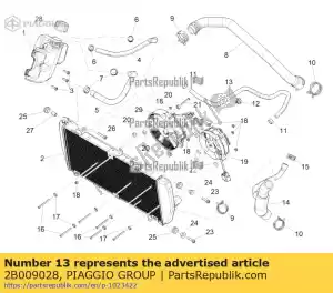 Piaggio Group 2B009028 rura g?owicy ch?odnicy - Dół