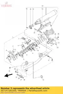 yamaha 5S7147281000 beschermer, geluiddemper 2 - Onderkant