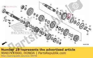 Honda 90407KYJ900 arruela, 22x29x1,0 - Lado inferior