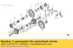 rondsel, kickstarter (28t) van Honda, met onderdeel nummer 28211HP1670, bestel je hier online: