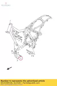 suzuki 0910308328 bolt,m8x65 - Bottom side