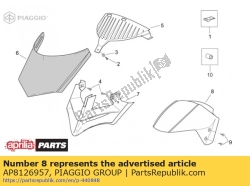 Aprilia AP8126957, Voorspatbord grijs, OEM: Aprilia AP8126957