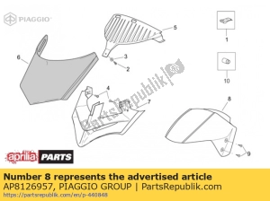 aprilia AP8126957 front mudguard grey - Bottom side