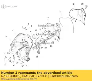 Piaggio Group 67308440DE puerta superior - Lado inferior
