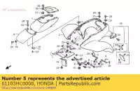 61103HC0000, Honda, permanecer guardabarros delantero honda trx300ex fourtrax sporttrax sportrax 300 , Nuevo