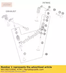 Qui puoi ordinare valvola di scarico da KTM , con numero parte 90136031000: