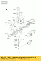 130021003, Kawasaki, perno, pistone kx125-a7 kawasaki gpx gpz kmx kx zz r 125 600 1986 1987 1988 1989 1990 1991 1992 1993 1994 1995 1996 1997 1998 1999 2001 2002, Nuovo