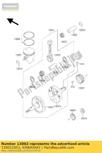 kawasaki 130021053 pin-piston zx750-e1 - Bottom side