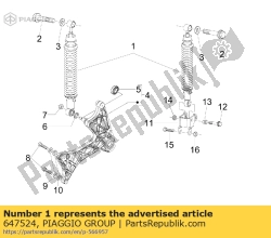 Aprilia 647524, Rear shock absorber cpl., OEM: Aprilia 647524