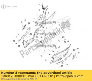 Piaggio Group 1B0017010000C la grille - La partie au fond