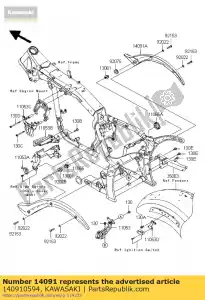 kawasaki 140910594 cover, fender, links vn2000a6f - Onderkant