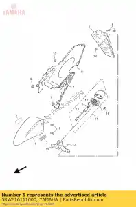 yamaha 5RWF16111000 fender, rear - Bottom side