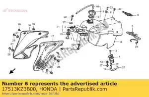 Honda 17513KZ3B00 goma b, tanque de combustible - Lado inferior