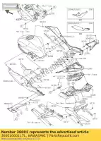 36001060117L, Kawasaki, lado de la cubierta, lh, c.b. naranja kawasaki z sl abs br250 f e  z250sl 250 , Nuevo