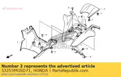 Aqui você pode pedir o tampa, alça inferior em Honda , com o número da peça 53253MGSD71:
