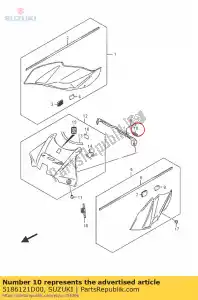 suzuki 5186121D00 gieten, beugel - Onderkant