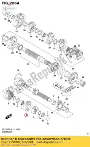 suzuki 2426115H00 engranaje, 6ta unidad - Lado inferior