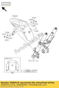 kawasaki 35004031125X guardabarros delantero, m.m.gray klz1000a - Lado inferior