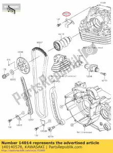 kawasaki 140140578 01 posição da placa - Lado inferior