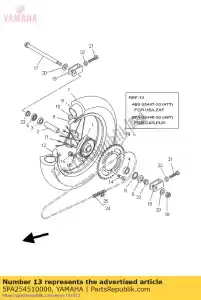 yamaha 5PA254510000 piñón, accionado (51t) - Lado inferior